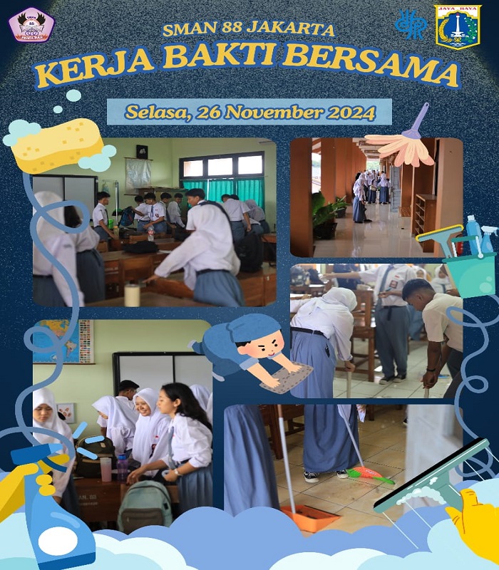 Kerja Bakti Bersama di SMAN 88 Jakarta